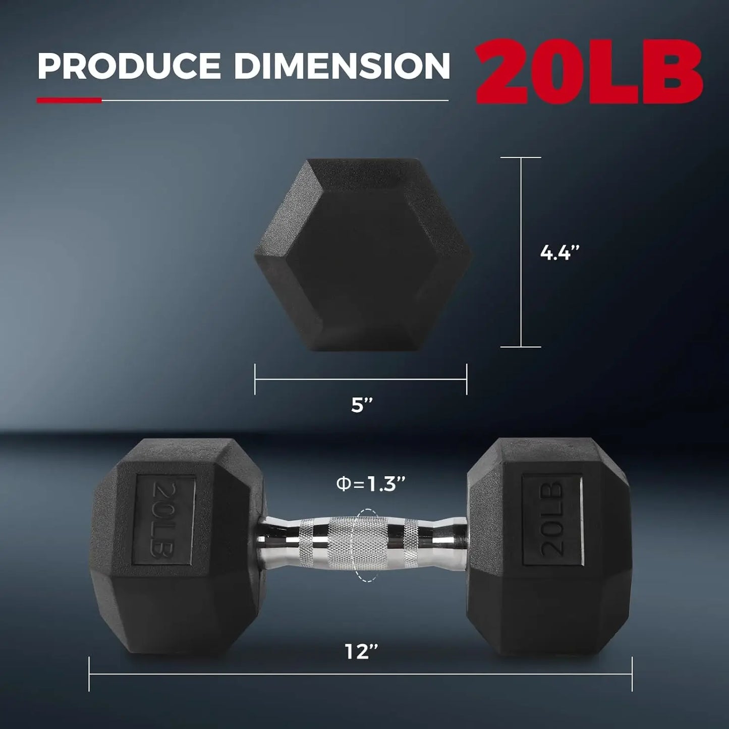 Rubber Hex Dumbbell Set With Optional Rack For Home Gym