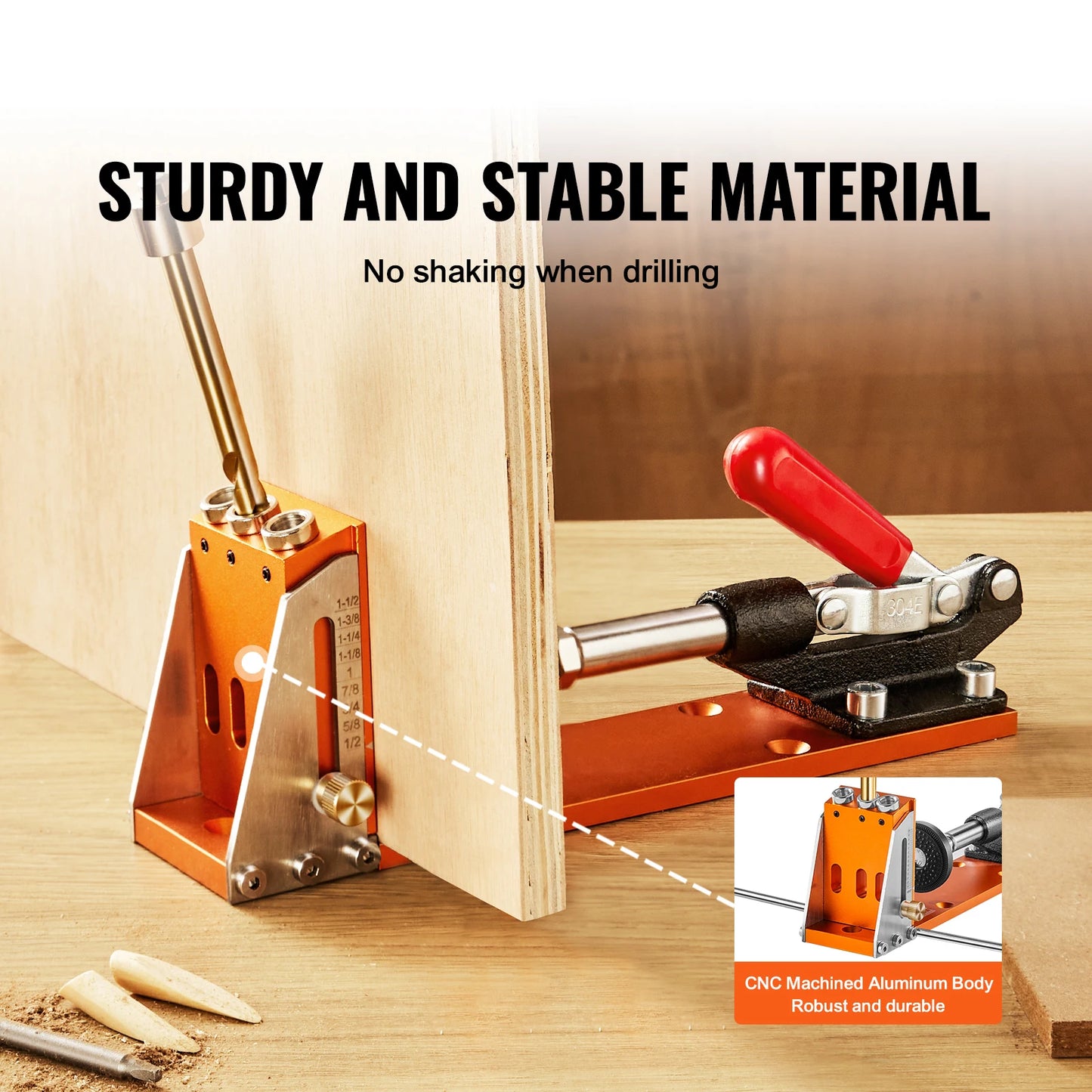 SucceBuy Pocket Hole Jig Kit Adjustable And Easy To Use With Step Drills
