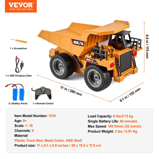 SucceBuy Remote Control Dump Truck RC Car for Kids