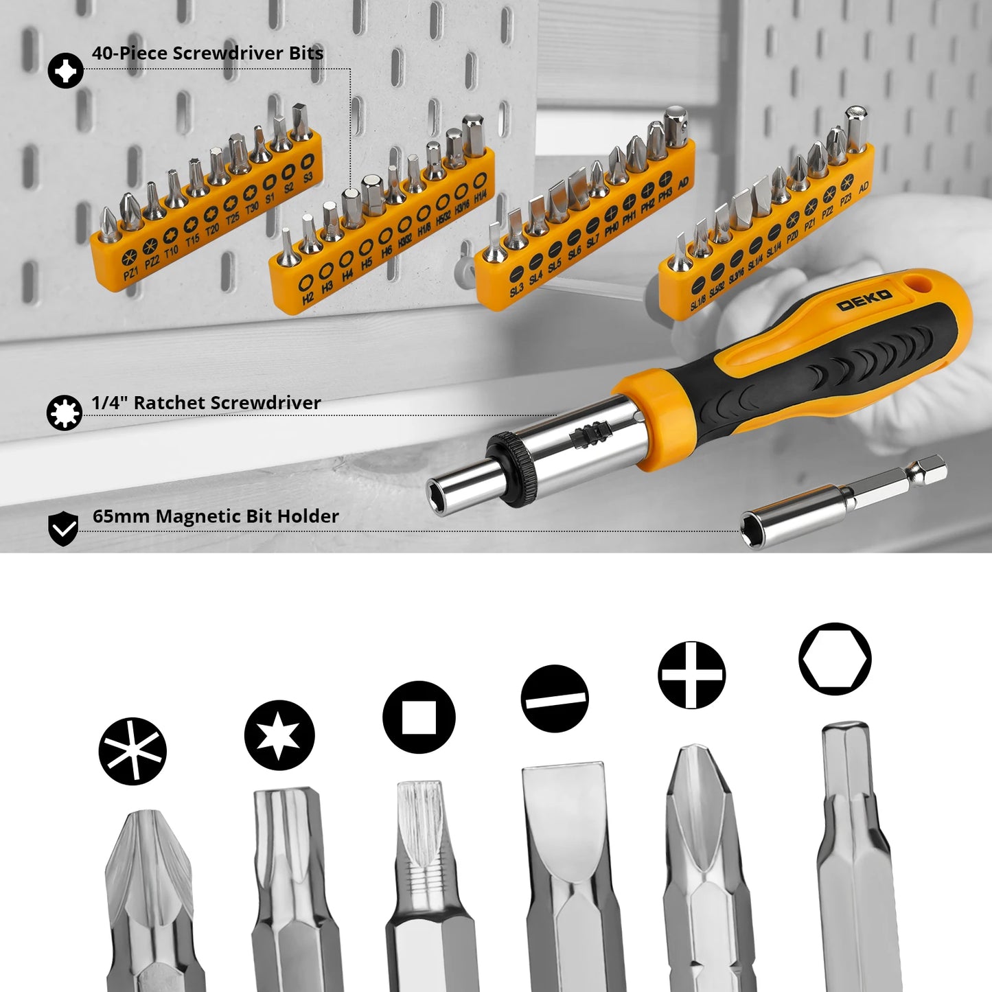 DEKOPRO 228 Piece Socket Wrench Auto Repair Tool Set