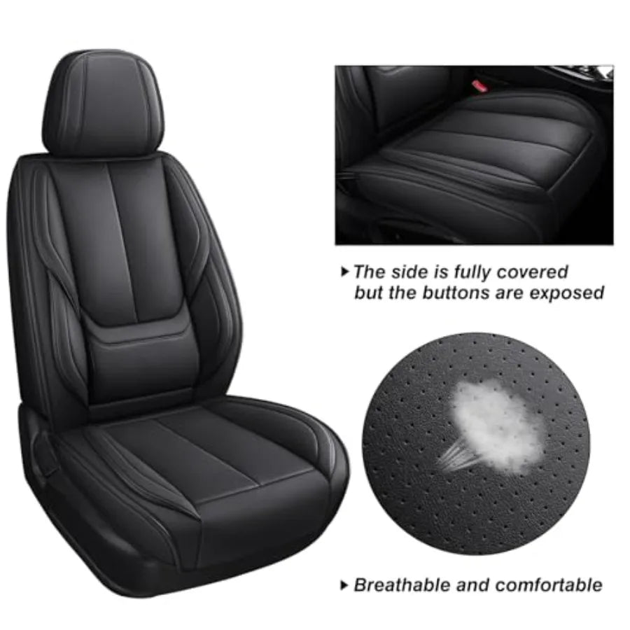 None Lumbar Support Car Seat Cover Waterproof Nappa Leather