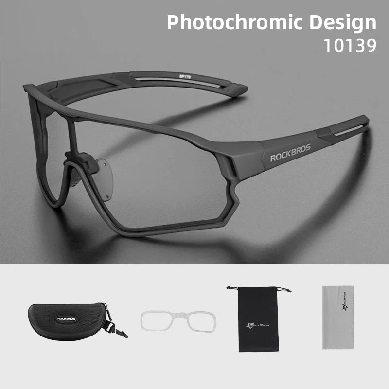 Rockbros Lightweight Photochromic Cycling Sunglasses With UV400