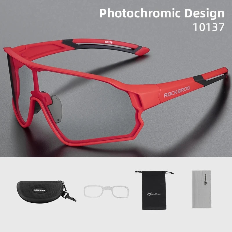 Rockbros Lightweight Photochromic Cycling Sunglasses With UV400