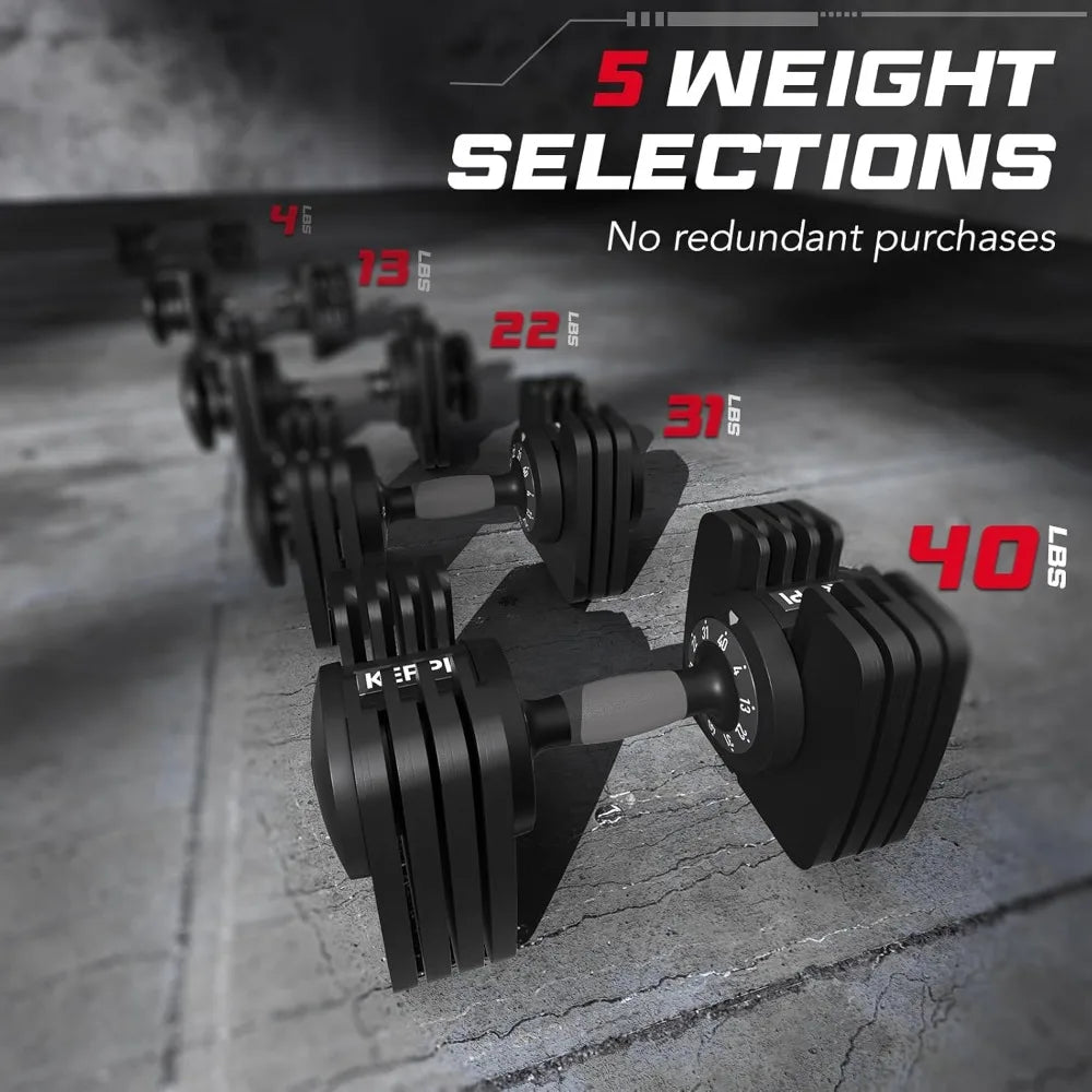 Adjustable Dumbbell Set with Anti Slip Handle for Home Gym