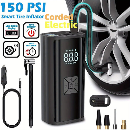 Car Tire Inflator Air Pump Cordless With Digital Gauge And LED Light