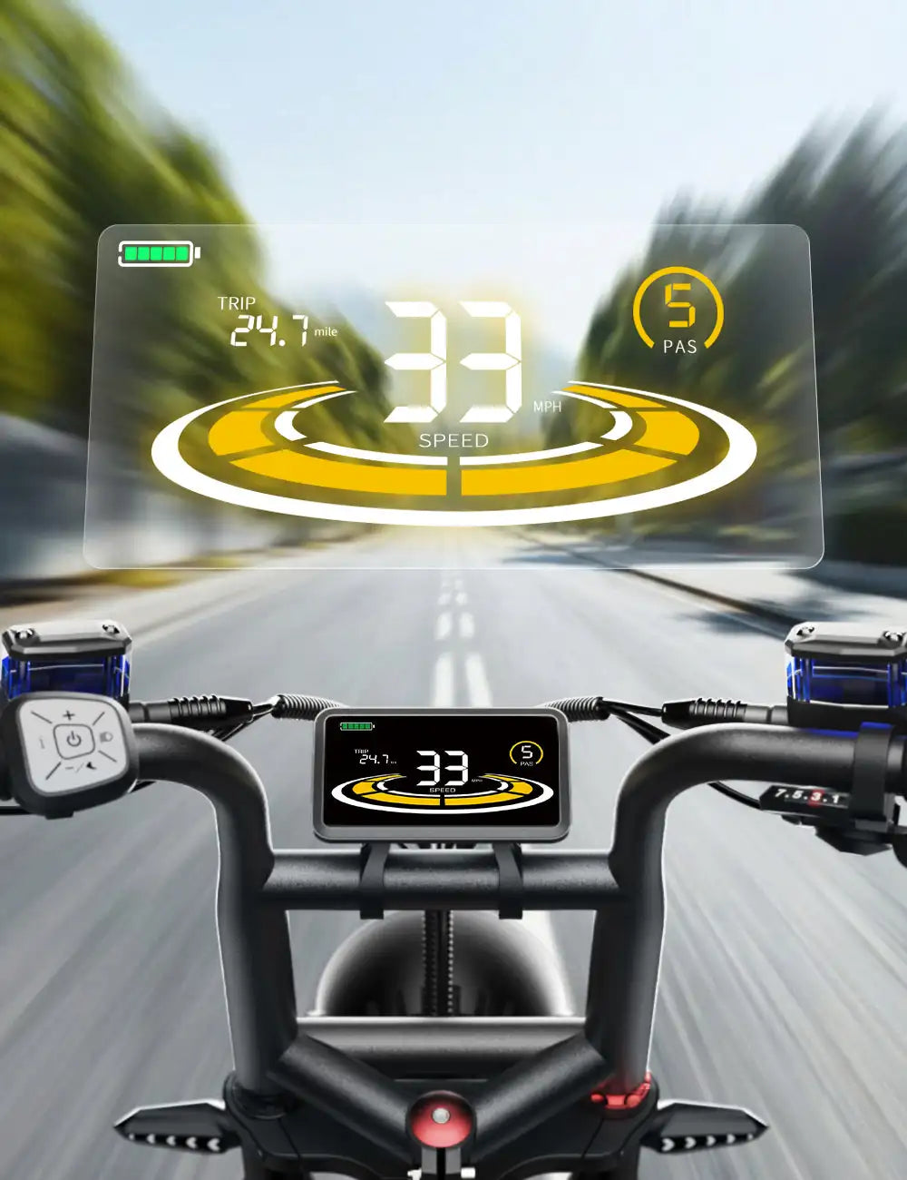 A8 Pro Max Ebike 2000W Peak Motor 52V Battery System
