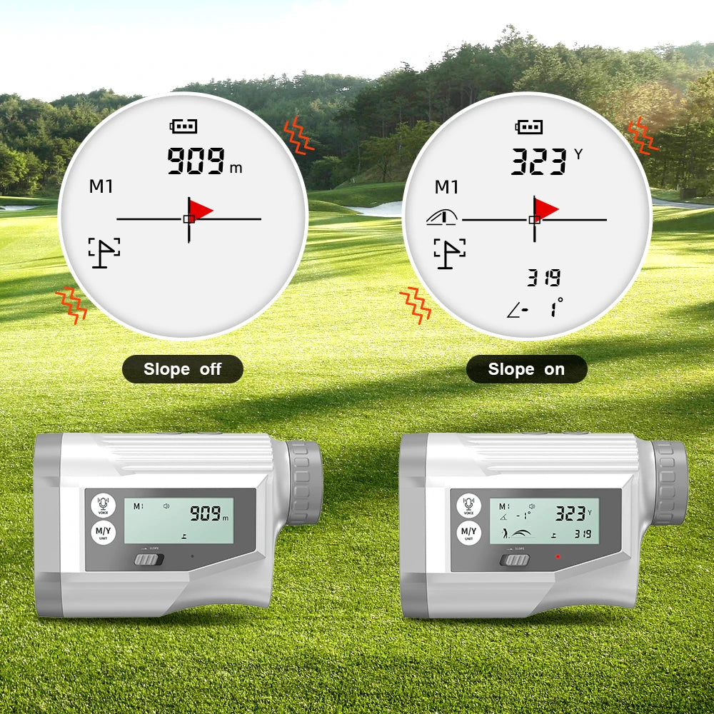REVASRI Golf Rangefinder With Angle Switch Voice Prompts Side Display