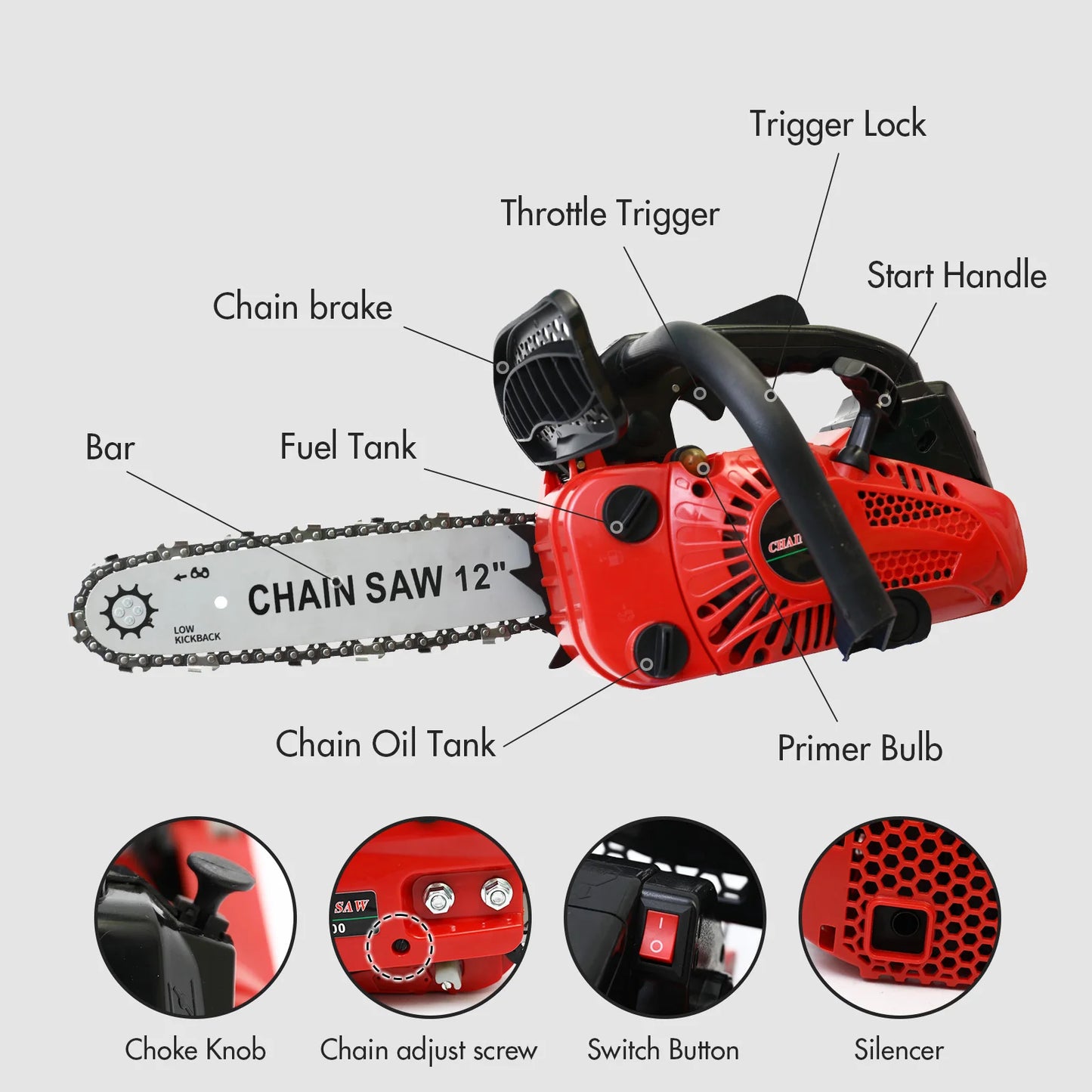 Cordless Chainsaw Electric Portable Lightweight For Woodworking