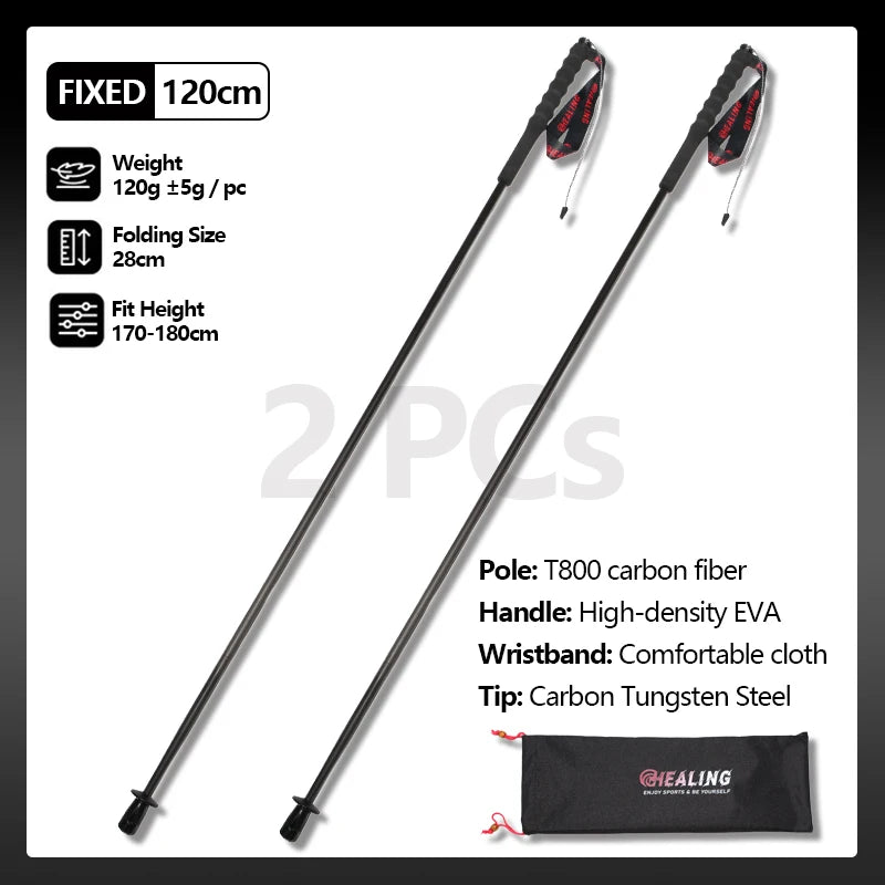 OKHEALING Ultralight Foldable Trekking Poles Carbon Fiber