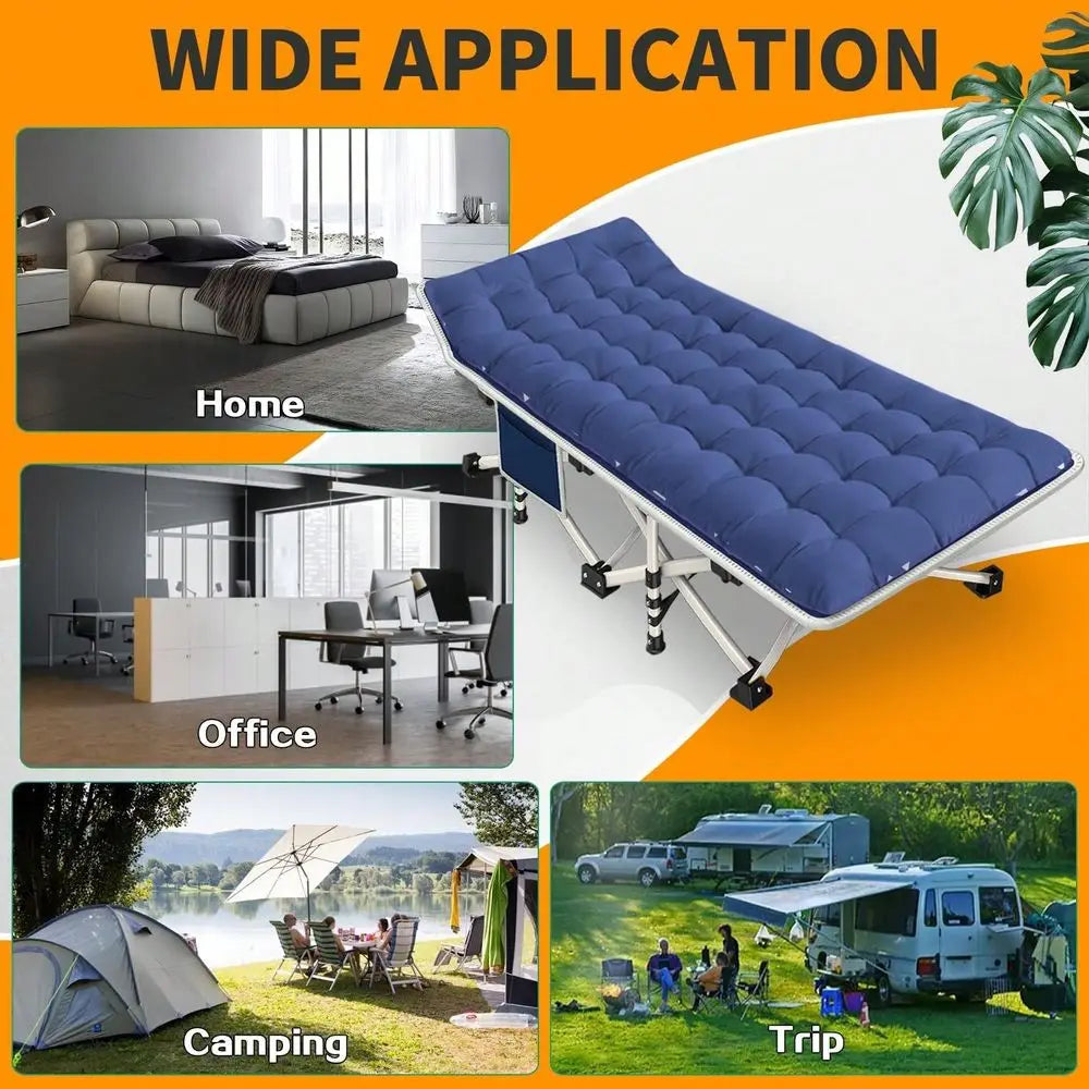 XMSJ Camping Cot With Mattress Sturdy Comfort Up To 450LB