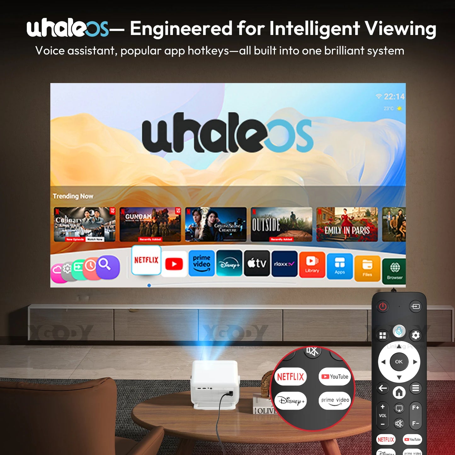 XGODY N6 Pro Netflix 4K Android Voice Control Projector