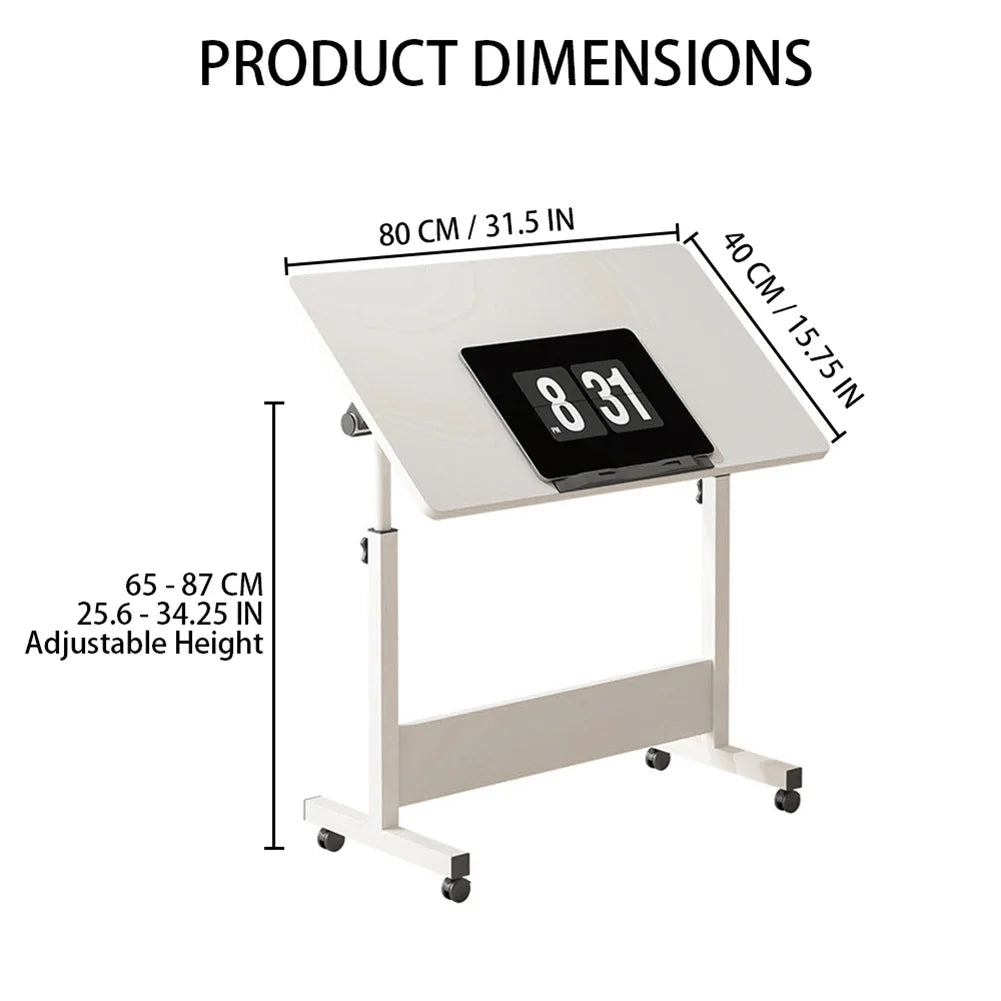TWISTER.CK Adjustable Height Mobile Standing Desk with Wheels