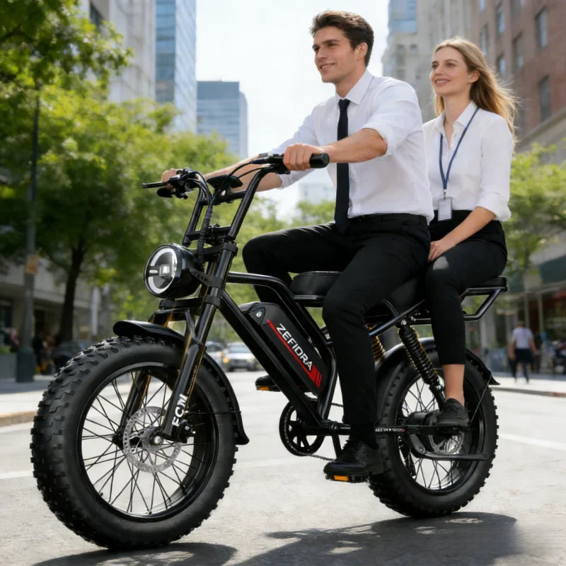 ZEFIORA Electric Fat Bike 1000W 30-50 MPH 30-60 Miles