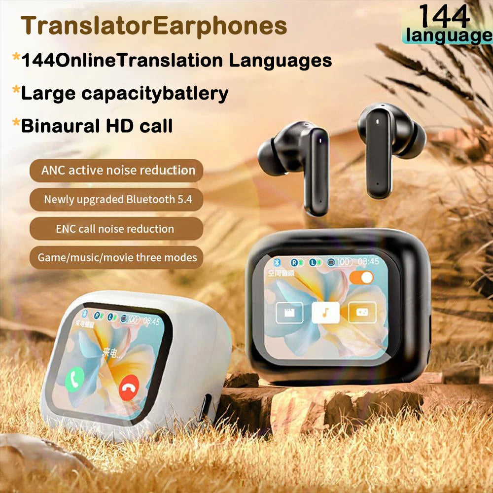 GreatWall AI Translation Earphones Translate 144 Languages Bluetooth 5.3