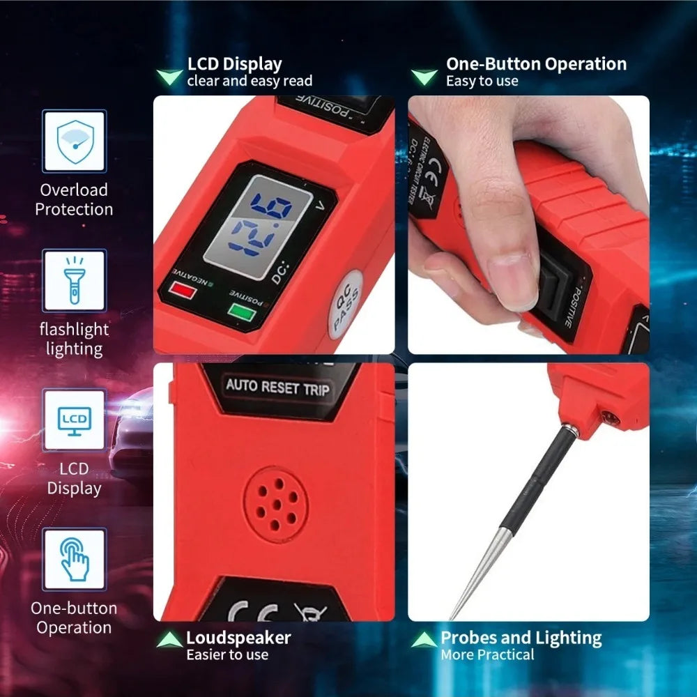 Automotive Electric Circuit Tester With LED Voltage Display
