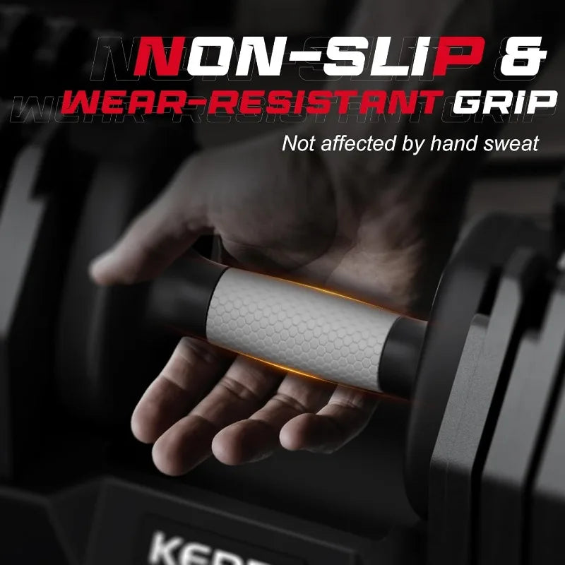 Keppi Adjustable Dumbbells Set Anti Slip Metal Fast Adjust Handles