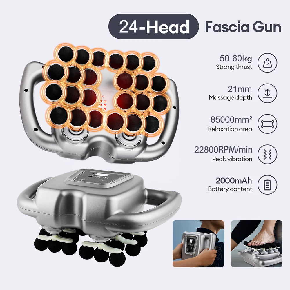 24-Head Fascia Massage Gun With 9 Modes