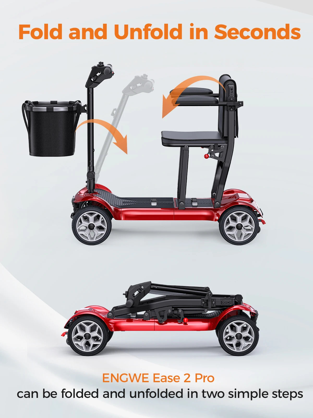 ENGWE Electric Mobility Scooter Dual Battery Folding Design