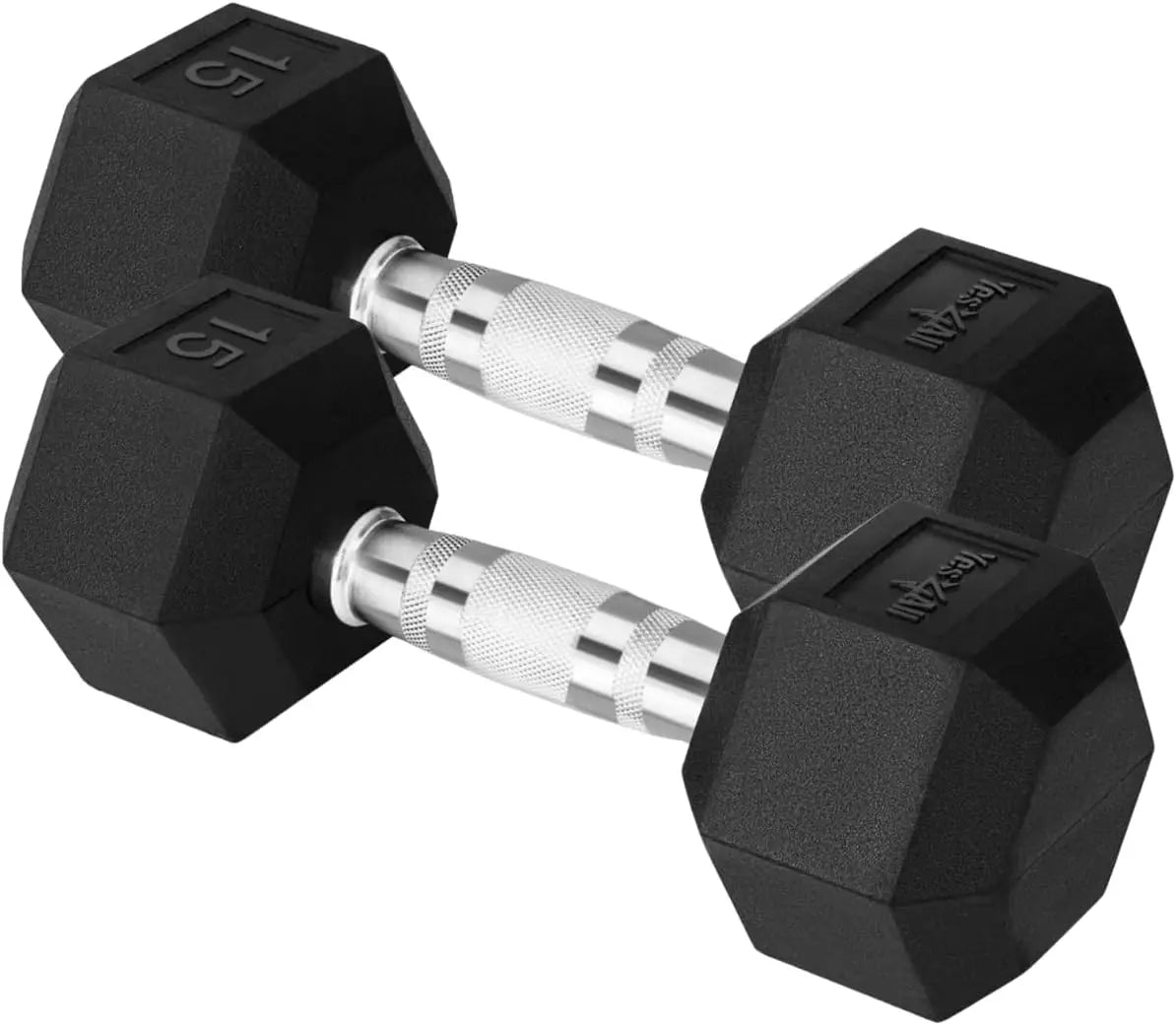 Yes4All Hex Dumbbells With Chrome Rubber Grip Encased
