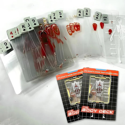 Body Deck Anatomy Reusable Transparent Playing Cards for Anatomy Enthusiasts