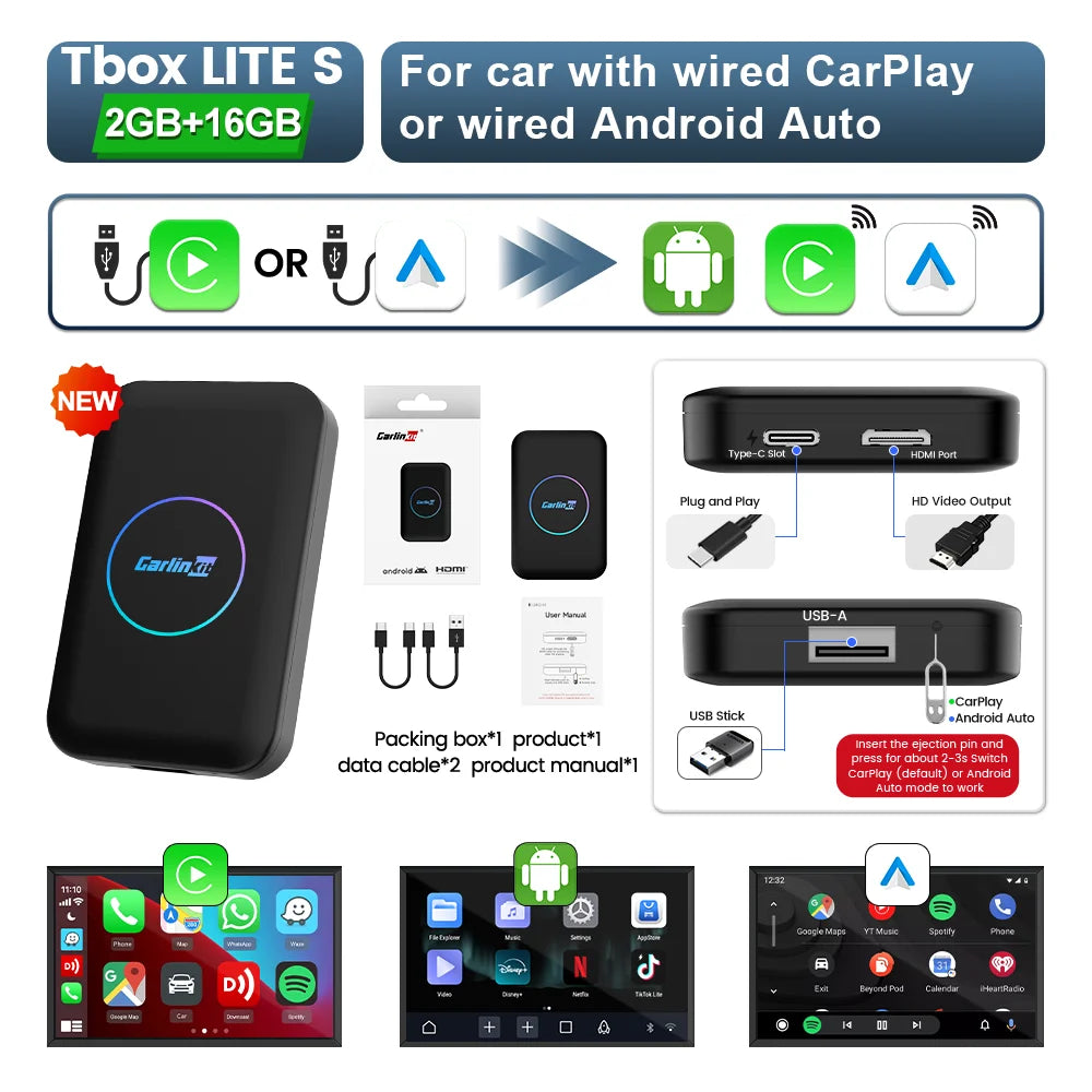 Carlinkit Android TV Box CarPlay AI Box Auto Connect