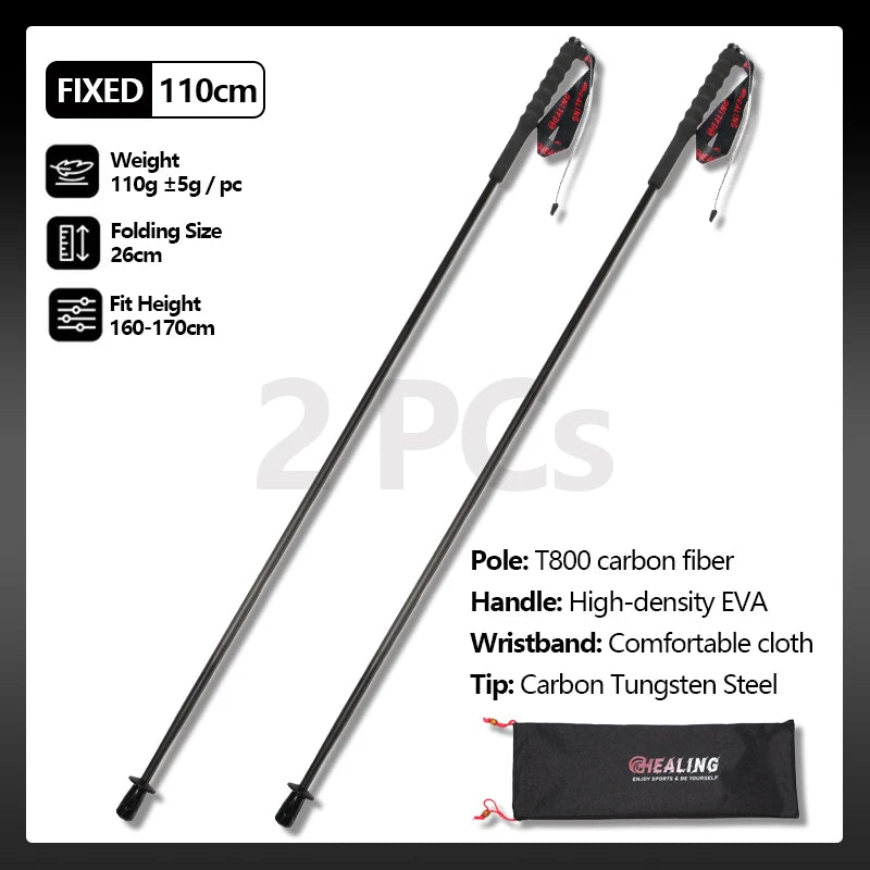 OKHEALING Ultralight Foldable Trekking Poles Carbon Fiber