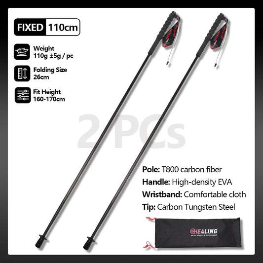 OKHEALING Ultralight Foldable Trekking Poles Carbon Fiber