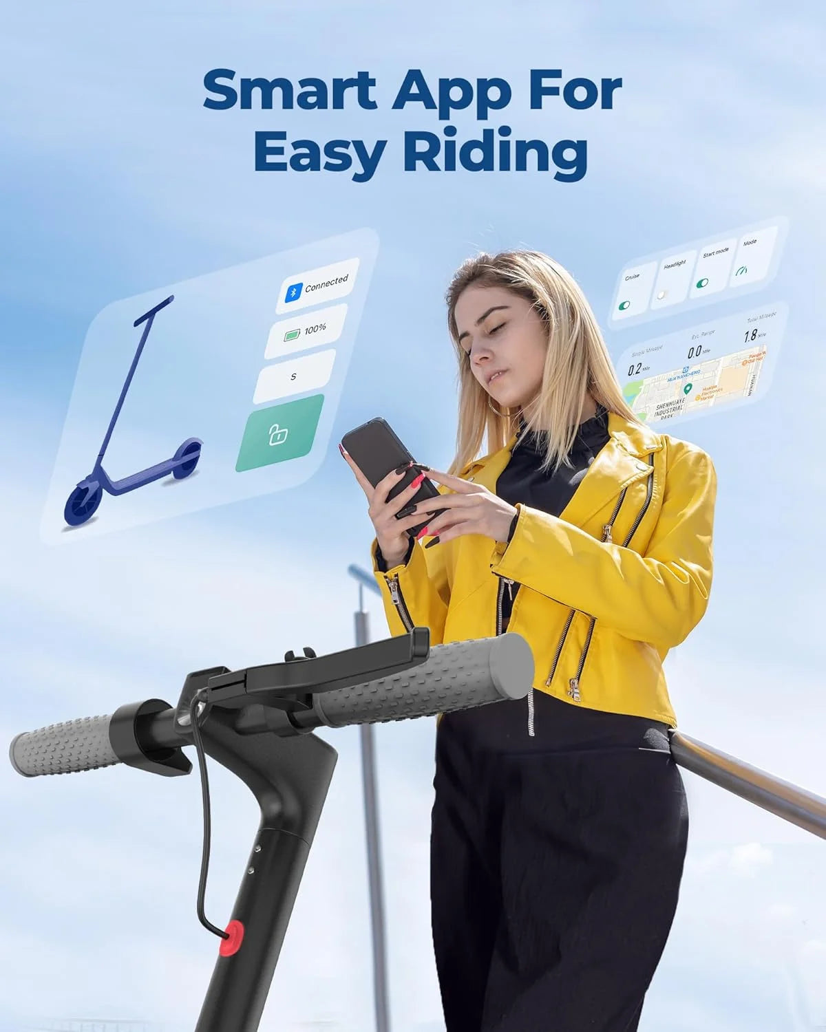 AOVOPRO AP07 Electric Scooter With App Control 19mph