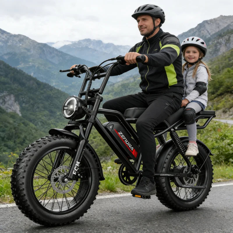 ZEFIORA Electric Fat Bike 1000W 30-50 MPH 30-60 Miles