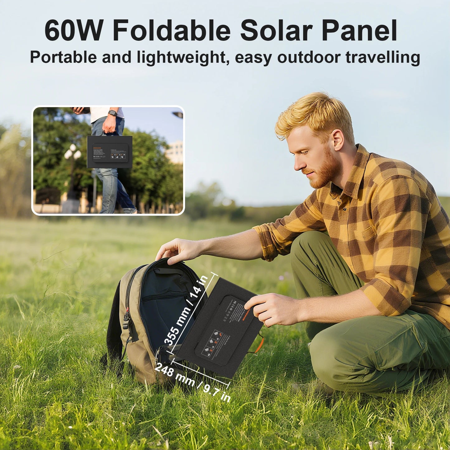 MHPOWOS Solar Battery Charger for Powerbank 45W Foldable Panel