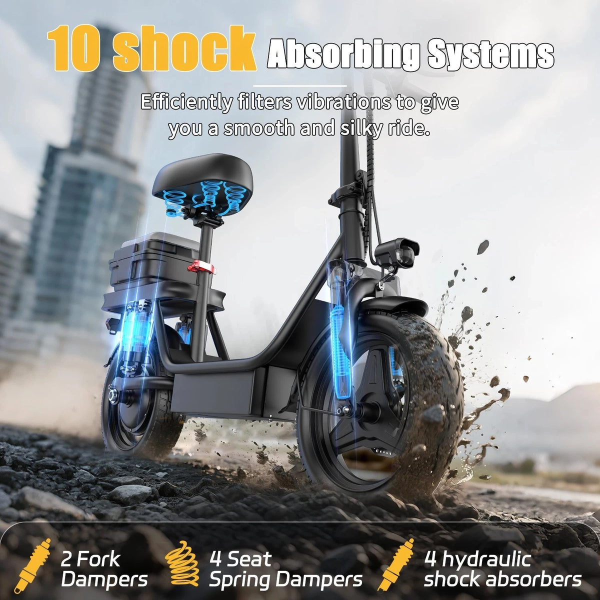 UPlee GQ8 Folding Electric Bike 500W Motor 48V Battery