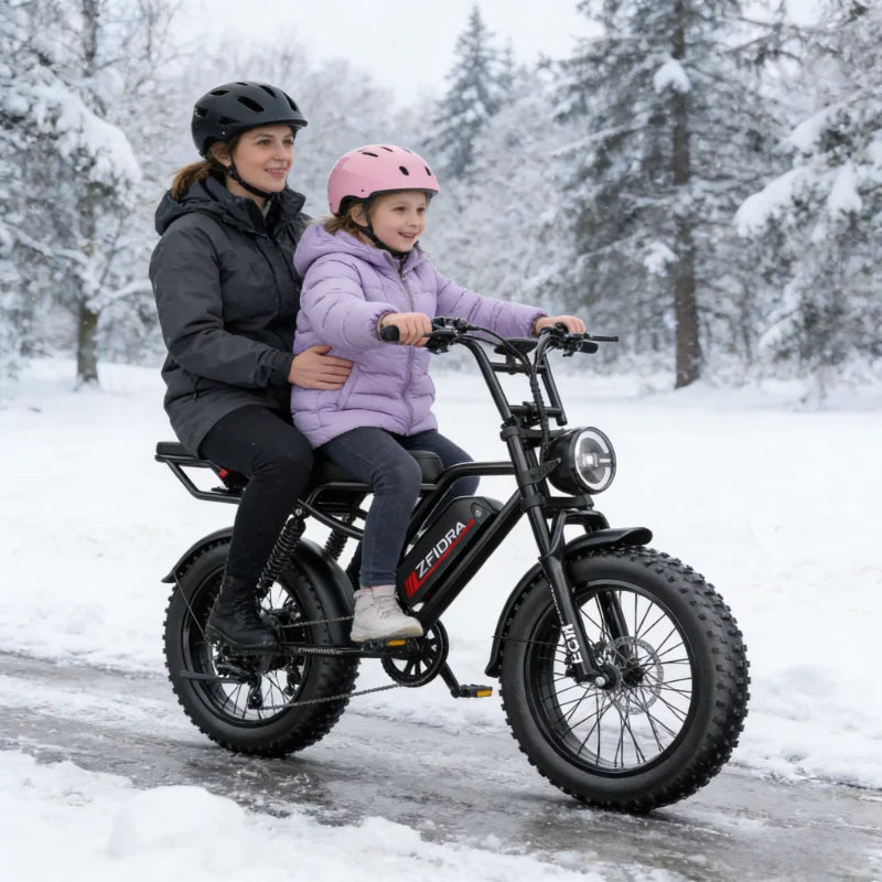 ZEFIORA Electric Fat Bike 1000W 30-50 MPH 30-60 Miles