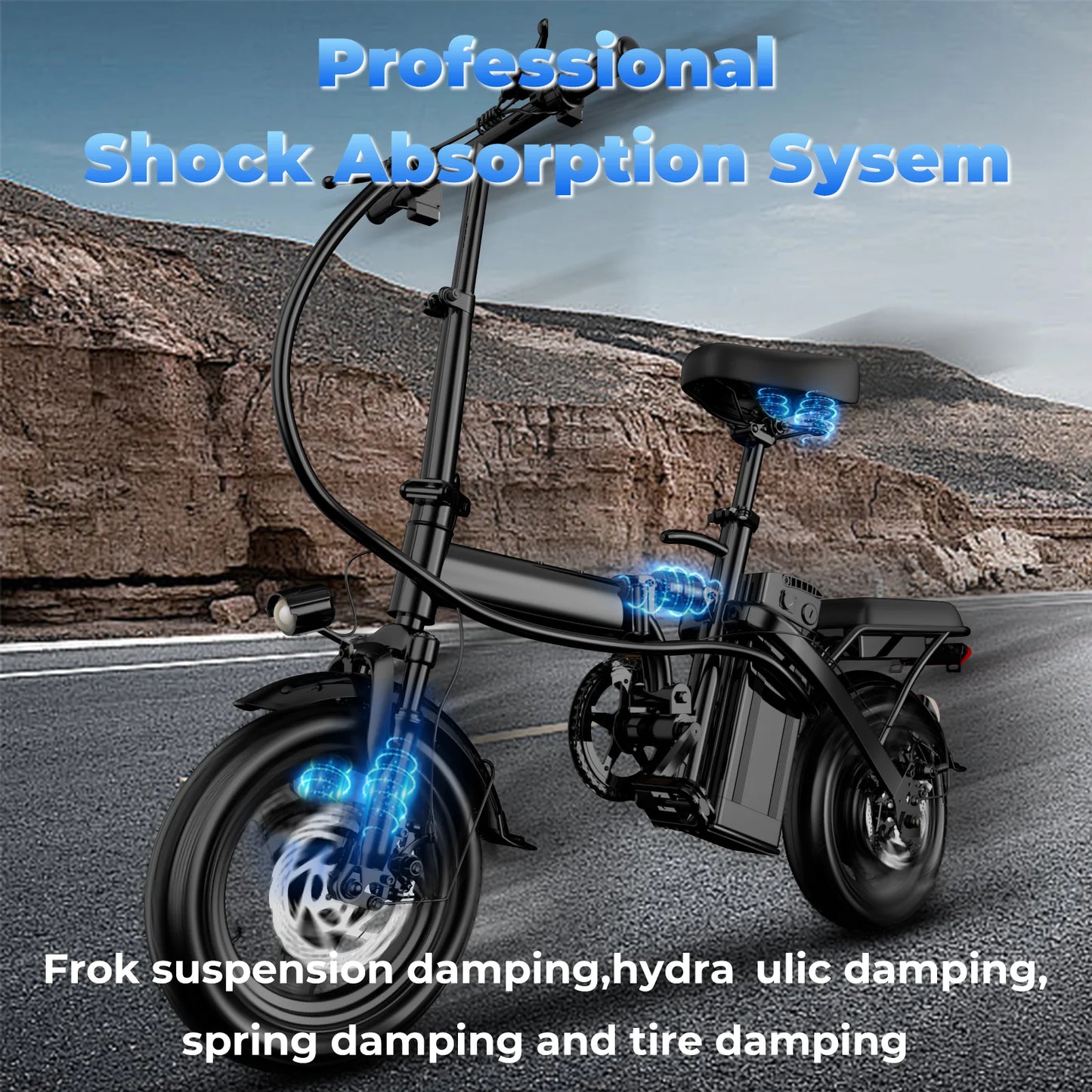 Lelekuai 500W Folding Electric Bike 20 MPH 48V Battery