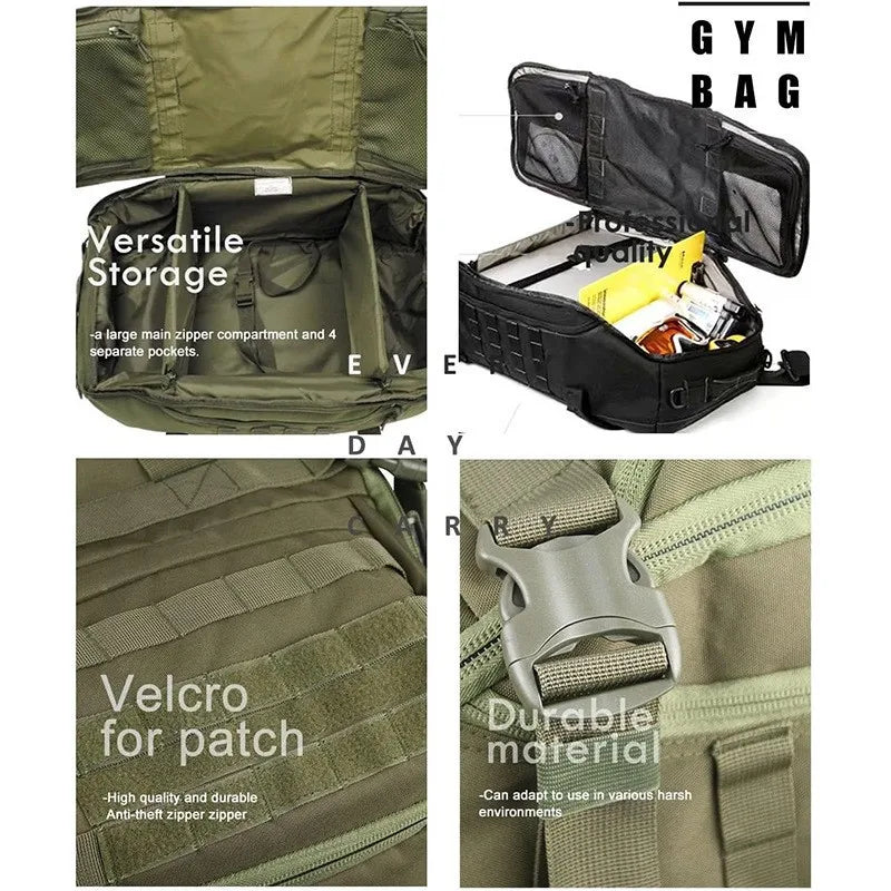 LQARMY 3 Way Duffle Bag Backpack Crossbody