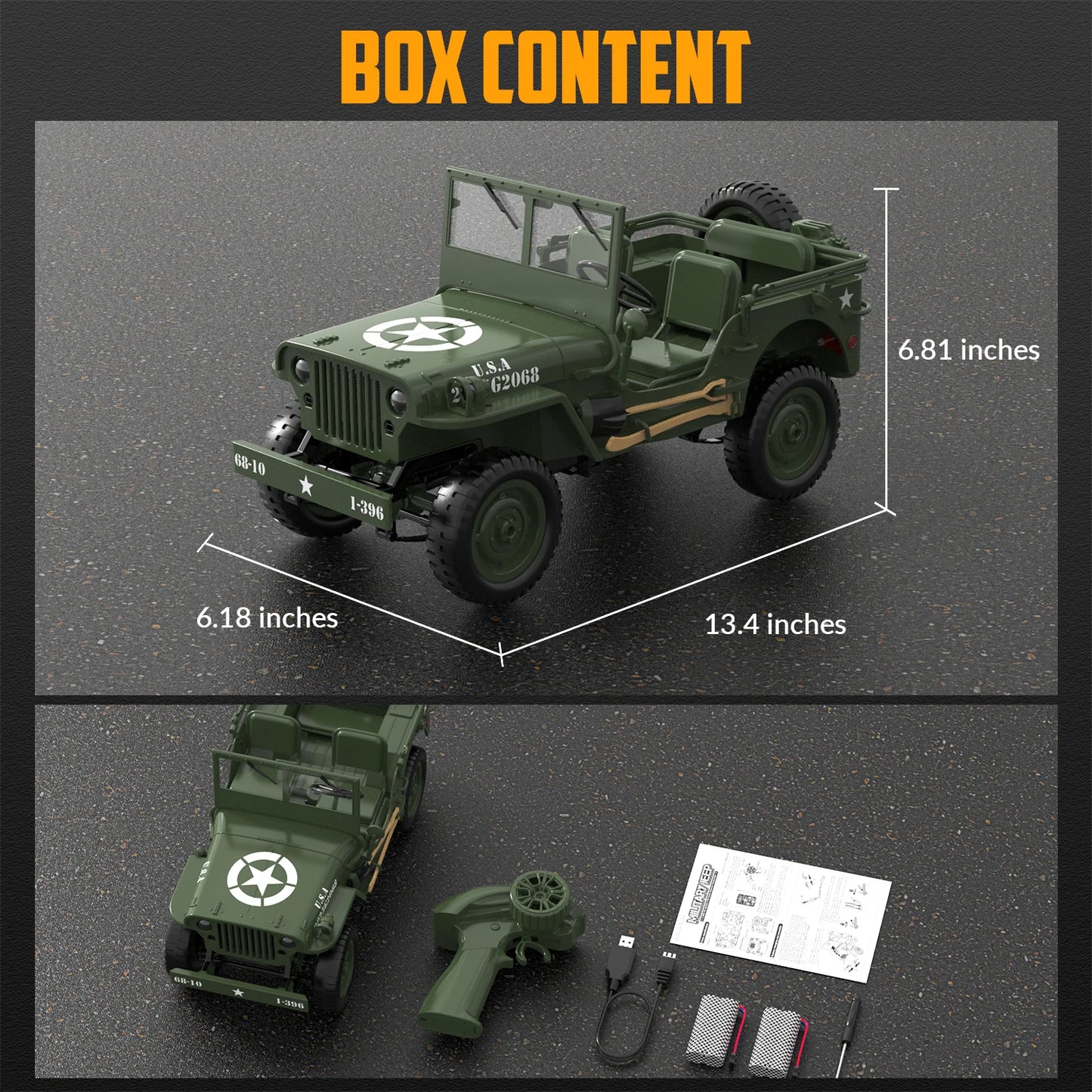 Exhobby Racent RC Crawler 1 10 Scale Off Road Willys Jeep