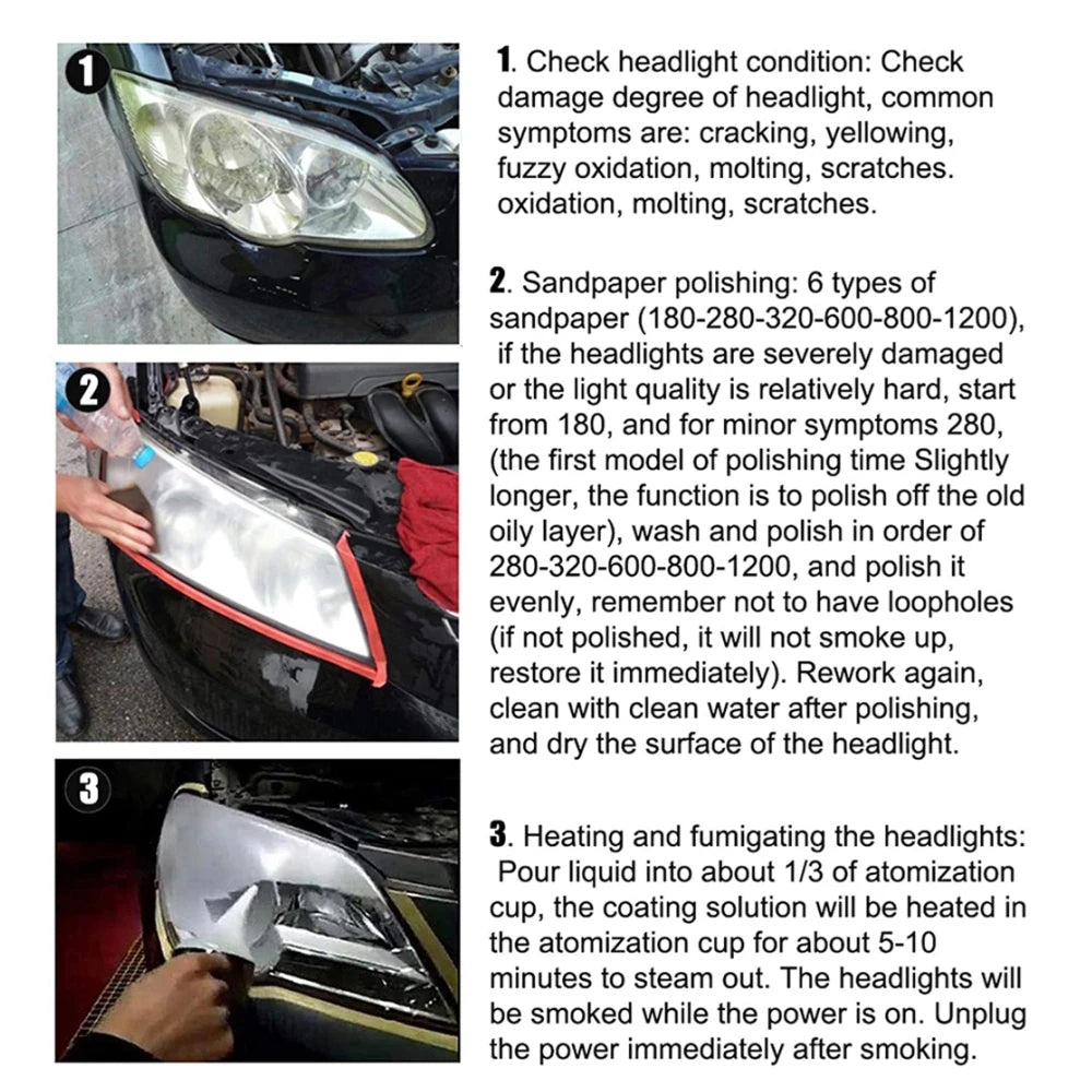 Headlight Polishing Kit for Auto Restoration 300ml Polish