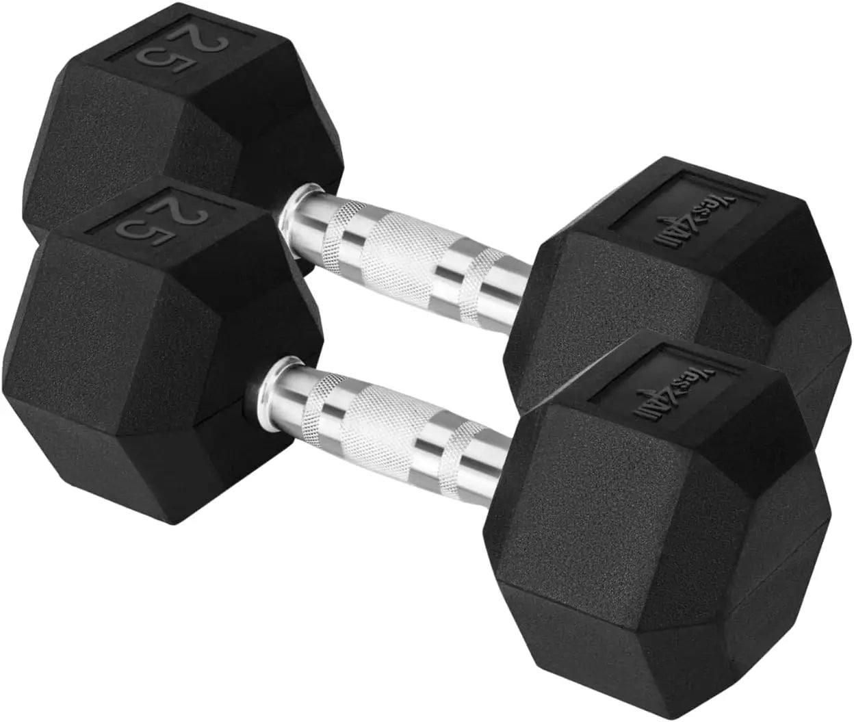 Yes4All Hex Dumbbells With Chrome Rubber Grip Encased