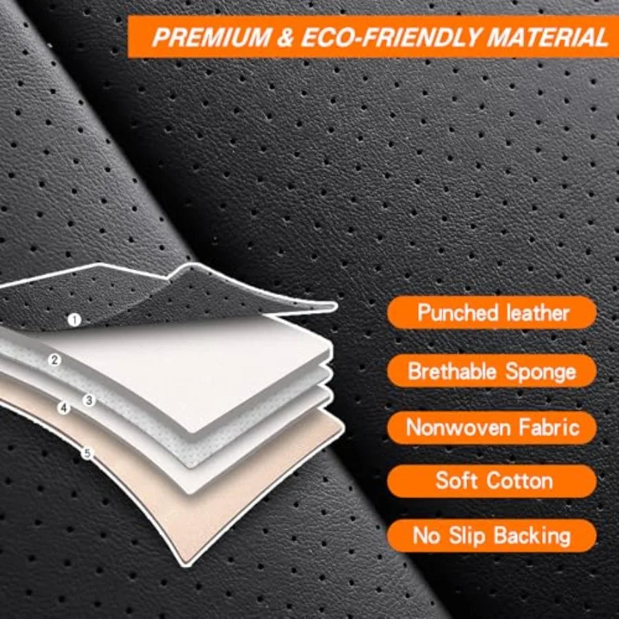None Lumbar Support Car Seat Cover Waterproof Nappa Leather