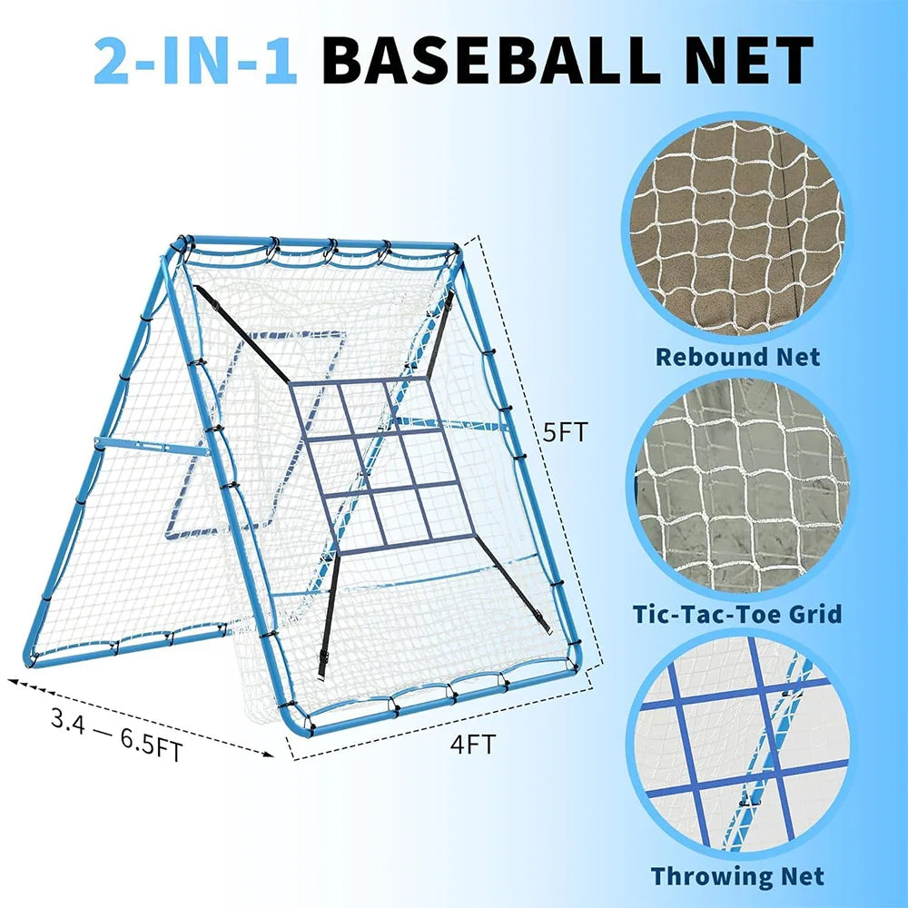 HiMISS Baseball Softball Rebounder Net Double Sided 9 Zone Backstop