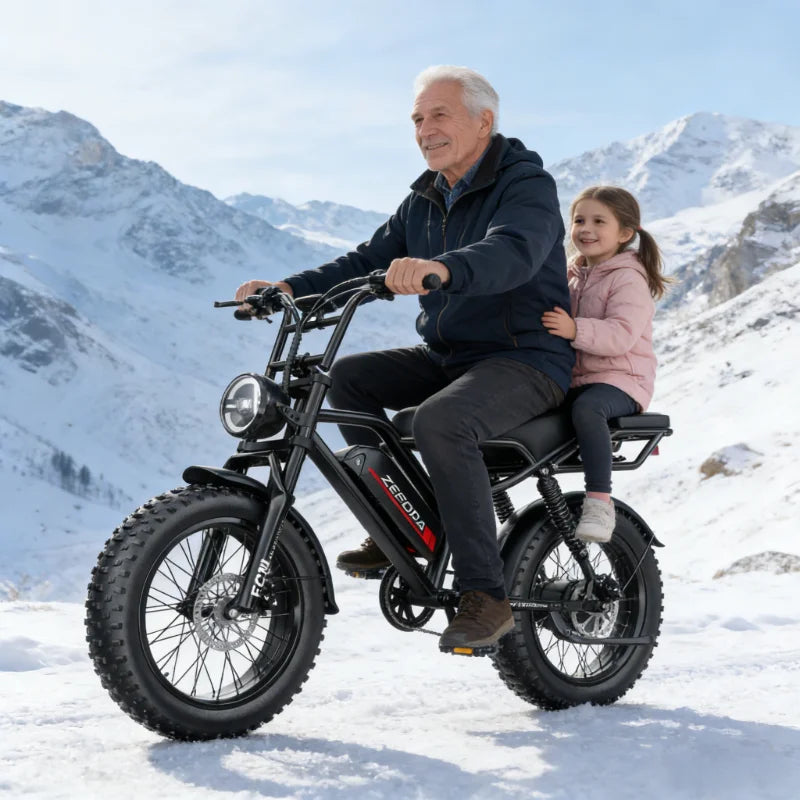 ZEFIORA Electric Fat Bike 1000W 30-50 MPH 30-60 Miles