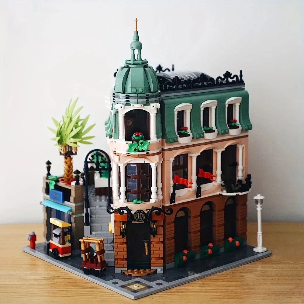 Brick Bank Corner MOC Street View Building Blocks Set