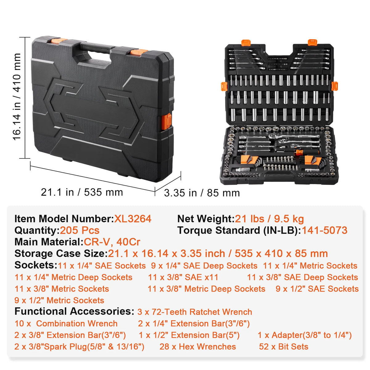 SucceBuy Premium Mechanics Tool And Socket Set Service Kit