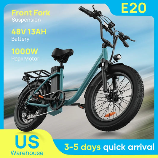 Urlife 1000W E20 Electric Bike Removable Battery Dual Disc Brake