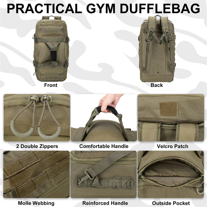 LQARMY Outdoor Molle Tactical Backpack for Hiking and Travel