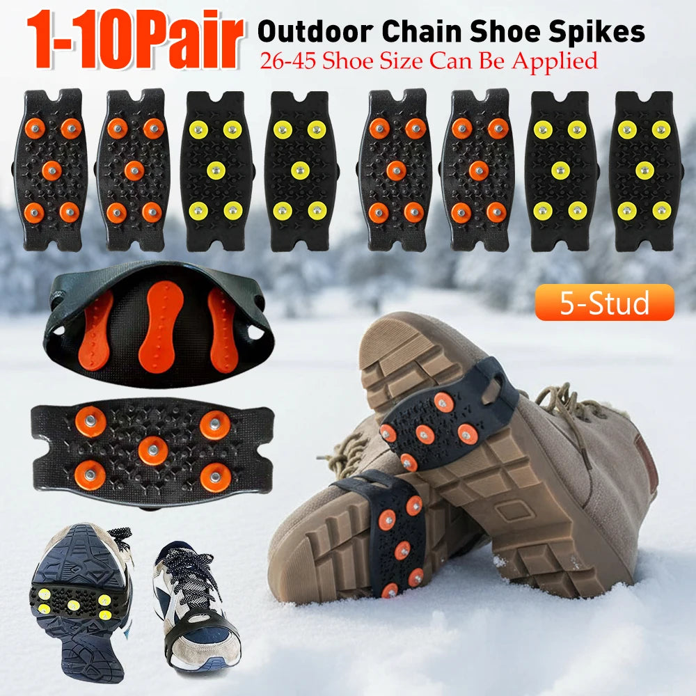 Five Stud Anti Slip Crampons Snow Claw for Winter Walking and Hiking