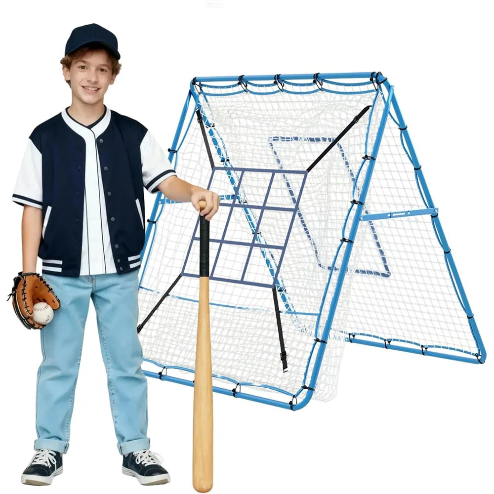 HiMISS Baseball Softball Rebounder Net Double Sided 9 Zone Backstop