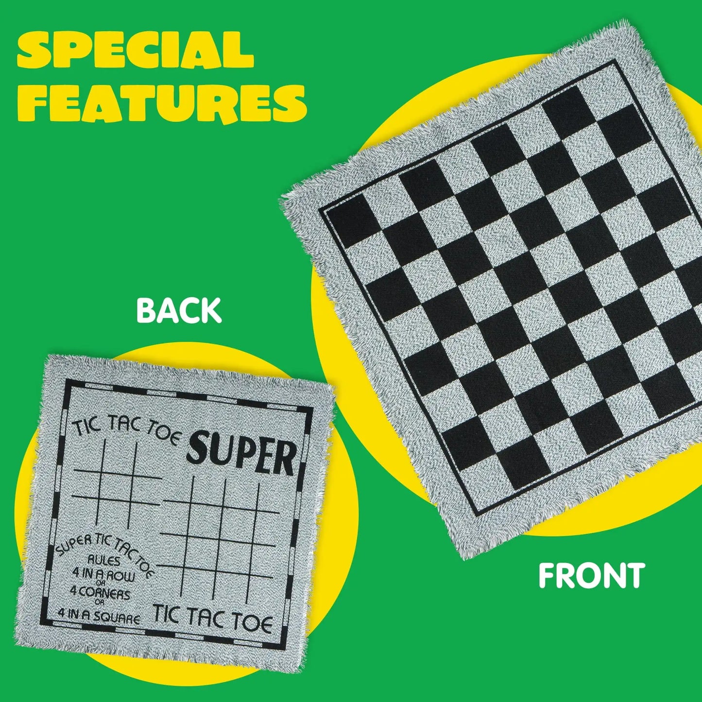 Joyfy 3-In-1 Vintage Giant Checkers And Tic Tac Toe Game