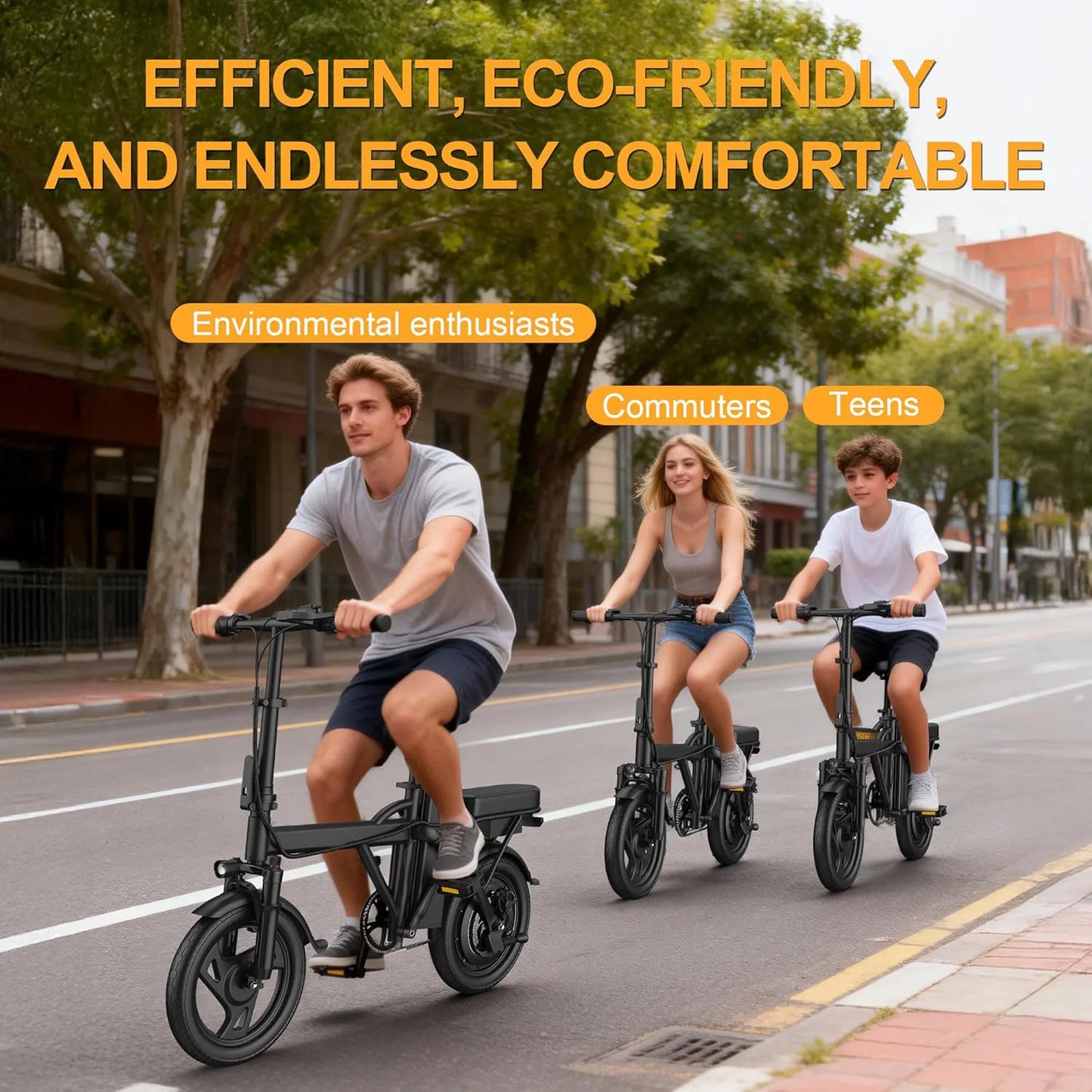 Ladped Foldable Electric Bike 500W 48V Dual Seat for Adults
