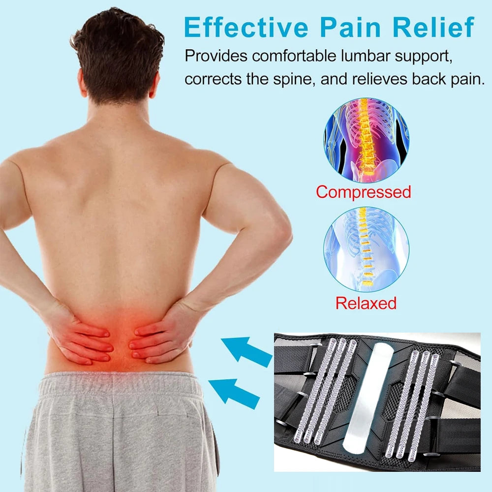 Lumbar Back Support Belt For Lower Back Pain Relief And Herniated Discs