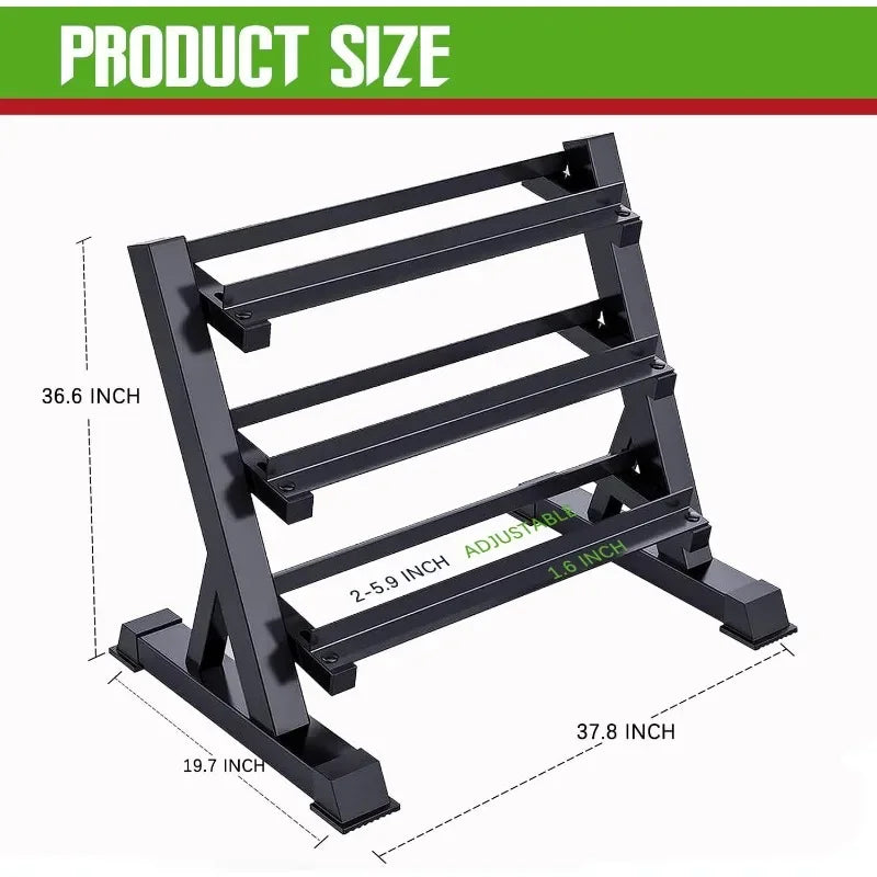 Durable Rubber Hex Dumbbells With Rack For Home Gym